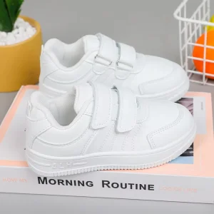 High Quality Children’s Leather White Shoes Spring and Summer Soft Soled Casual Board Shoes for Boys and Girls
