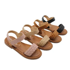High Quality Children’s Weave Sandals Simple Atmosphere Breathable Children’s Cute Soft Flat for Walk Waterproof Summer