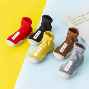High Quality Cotton Baby Socks Anti-Slip Rubber Soles Toddler Custom Baby Sock Shoes
