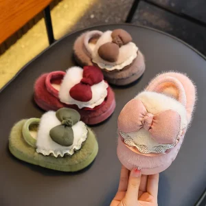 High Quality Eva Slippers Kids Slippers Warm Slippers Plush Slippers House Slipper Bow Decoration