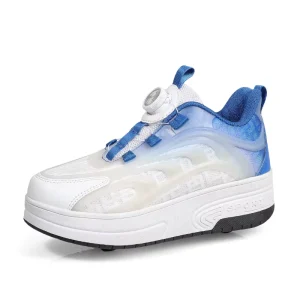 High Quality Factory Outlet Kids 4 Wheels Kick Double Row Roller Skate Shoes for Adults Children’s Sports Deformation