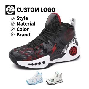 High Quality Kids Classic Outdoor Breathable Sneakers Sports Custom Logo Running Basketball Shoes Summer Spring Autumn