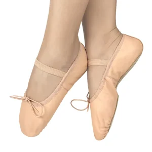 High Quality Kids Girls Pink Full Sole Soft Leather Ballet Slippers