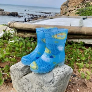 High Quality Kids Rain Boots PVC Knee High Tall Top Waterproof Anti Slippery for Winter Summer Available Various Heel Colours