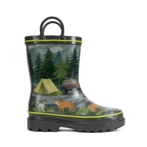 High Quality Kids Rain Boots for Boys Outdoor Rainy Waterproof and Lightweight Custom Pattern Rubber Children Rain Boots OEM