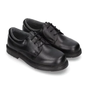 High Quality Lace Up Boys Dress Shoes Boxcalf Leather Children Black School Shoes