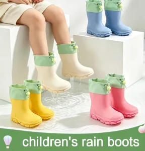 High Quality Lightweight PVC Girls Rain Boots Waterproof Non Slip Soft Sole Kids Water for Outdoor Play Puddle Stomping ODM OEM
