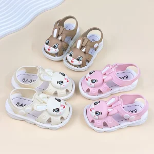 High Quality Lightweight slip Resistant Girls and Boys Sandals Cartoon Bunny Cute Closed Toe Sandals for Kids