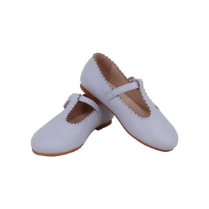 High Quality Lilac Purple Leather Stylish Edging Elegant Mary Jane T bar Shoes for Girls