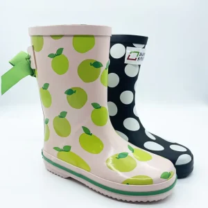 High Quality New Trendy Print Toddler Gumboots Fashionable Kids Unisex Waterproof Rubber Rain Boots Children