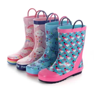 High Quality Non slip Baby Rain Boots Custom Cartoon Printed Rubber Rain Boots Waterproof Rain Shoes Ankle Booties for Kids