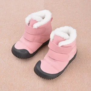 High Quality Outdoor Little Kids Winter Ankle Plush Warm Boots Anti-Slip Toddlers Sports Shoes