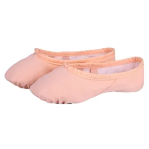 High Quality Pink Canvas Flats Soft Ballet Dance Shoes with Elastic Band for Girls and Kids