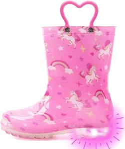 High Quality Pvc Rain Boots Led Light With Handle Kids PVC Rain Boots
