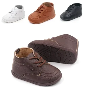 High Quality School Child Kids Shoes White Black Brown Baby Toddler PU Leather Shoes