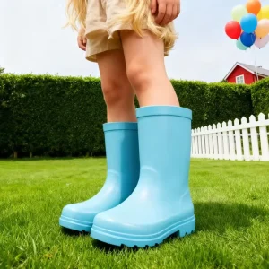 High Quality Simple Fashion Kids PVC Rain Boots Lightweight Waterproof Custom Logo Rain Shoes for Children