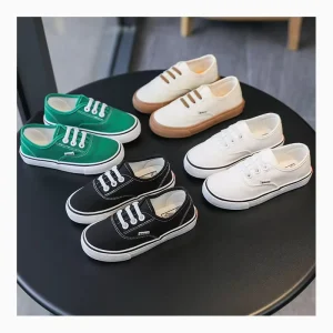 High Quality Soft-Sole Casual Canvas Shoes for Baby Boys and Girls Breathable Walking Sneakers with Mesh Fashion Element