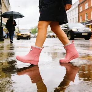 High Quality TPE Ankle Boots Waterproof Anti-Slip Winter Kids Rain Shoes with Cotton Lining Unisex