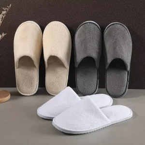 High Quality Unisex Size Stocked Warm Coral Fleece Hotel Spa Disposable Slippers