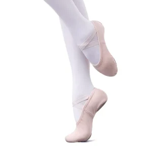 High Quality Upgraded New Fabric Foldable Kids Girls 4 Sides Stretch Canvas Soft Dance Wear Ballet Flat Shoes