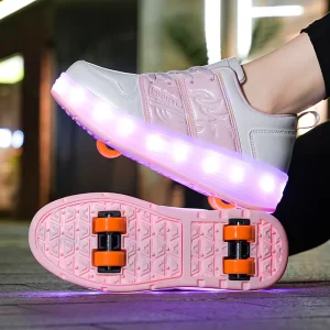 High Quality Usb Rechargeable Led Light Roller Shoes Wheel Skate Sneaker Shoes for Boys Girls Kids