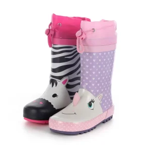 High Quality Waterproof Children Toddler Gumboots Cute Printing Rubber Kids Rain Boots Rubber Shoes Mid tube Rubber Shoes