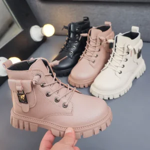 High Quality Winter Kids Designer Child Non slip Boy Girl Outdoor Snow Walking Warm Martin Boot Shoes for Girl