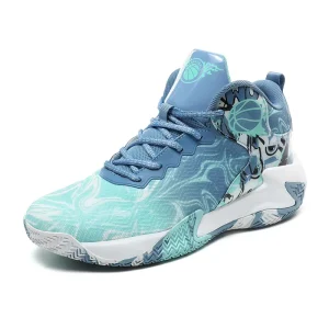 High Top Basketball Shoes for Men Children New Design Printed Upper Big Size for Winter Summer Spring Made Rubber