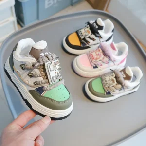 High Top Children Sneakers Cartoon New Styles Casual Kids Fashion Footwear School Leisure Shoes for Girls and Boys