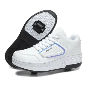 High Top Children’s Adjustable PVC Outdoor Walking Style Shoes Roller Shoes for Girls Boys
