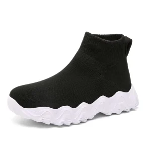 High-Top Children’s Shoes Elastic Socks Sneaker Thick Soled Slip-On Casual Sports Shoes