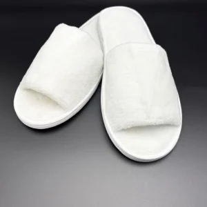 High end Hotel Guestroom Spa Toiletries Supplies Coral Fleece Open Toe Soft Durable Disposable Slippers Customizable