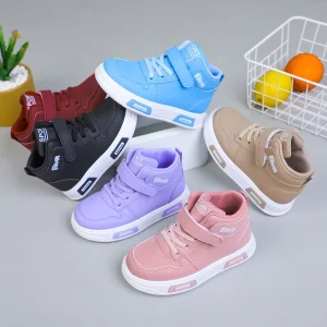 High top Chunky Sneakers for Boys and Girls Black Children’s Running Sports Footwear Student Kids Casual Shoes