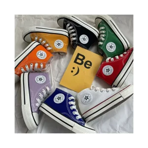 High top Lace-up Canvas Casual Shoes Children Fashion Soft Footwear Kids New Design Ladies Sneakers for Boys Girls
