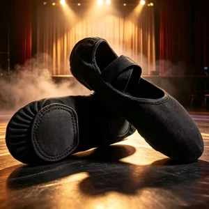 Highly Stretch Canvas Ballet Shoes Black Brown Ballerina Dance Slipper Mesh Flats Non Slip Yoga Shoes for Girls Adults