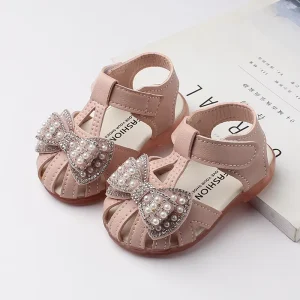Hollow Baby Sandal Shoes Pink Flower Style Baby Girl Sandals Summer Soft Soled Baby Shoes Manufacturer