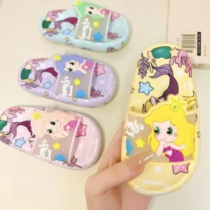 Home Use Summer Children Girls Slippers for Kids Non slip Soft Bottom Children Slippers Cute Cartoon Mermaid