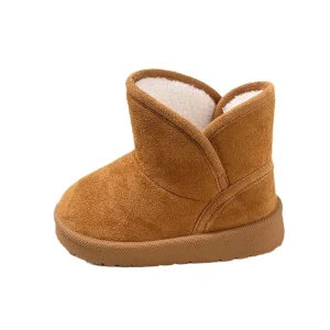 Hook & Loop Kids Snow Boots Solid Color Children’s Winter Shoes Girls Boys Outdoor Boots