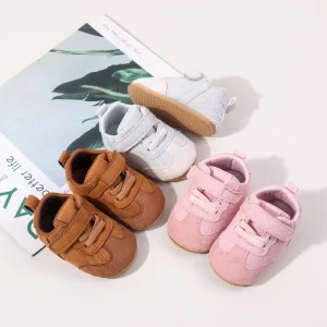 Hook&loop Design Unisex Soft TPR Outsole Newborn Infant Baby Casual Shoes for Girls and Boys