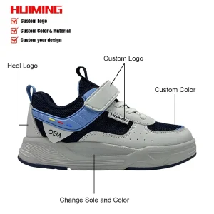 HuiMing ODM Bulck Strap Children’s School Shoes Fashion Casual Sneakers Kids Running Shoes