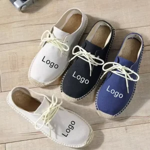 In Stock Custom Logo Canvas Shoes Soft Comfortable Slip-On Casual Espadrilles For Summer And Autumn Flat Feature