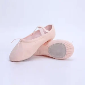 In Stock Professional High Quality Free Sample Kids Pink Canvas Ballet Shoe