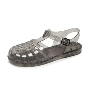 In Stock for Sell Summer Flat Children Women CandyTransparent PVC Party Crystal Jelly Sandal for Girls