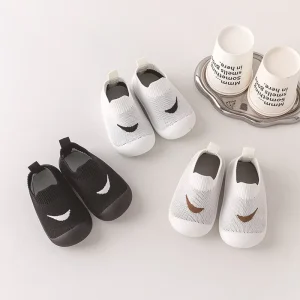 Indoor Anti Slip Toddler Sock Shoes Baby Sock Shoes Cotton Knitted Rubber Sole Soft Infants Socks for Pre Walker Slippers