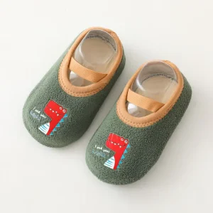 Indoor Toddler Baby Shoes Thick Warm Non-slip Rubber Sole Kids Floor Walking Shoe With Elastic Straps