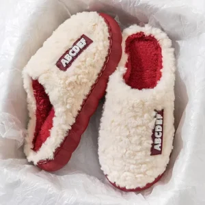 Indoor Trampling Slippers Home Winter Thick Shoes Anti Slip Students Couple Winter Female Slippers Home