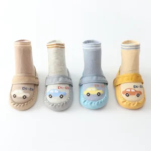 Infant Baby Boy Girls Toddlers Moccasins Non-Skid Indoor Slipper Shoes Socks Booties with Grips