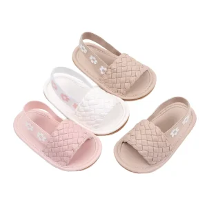 Infant Baby Boys Girls Sandals Shoes Solid Summer Anti-skid Rubber Soft Sole First Walking Shoes Toddler