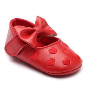 Infant Baby Girl Anti Slip Shoes Heart Printed Princess Sequin Casual Soft Shoes