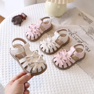 Infant Baby Girl Boy Sandals Comfort Premium Summer Outdoor Casual Beach Shoes with Flower Bowknot Anti Slip Rubber Sole Newborn